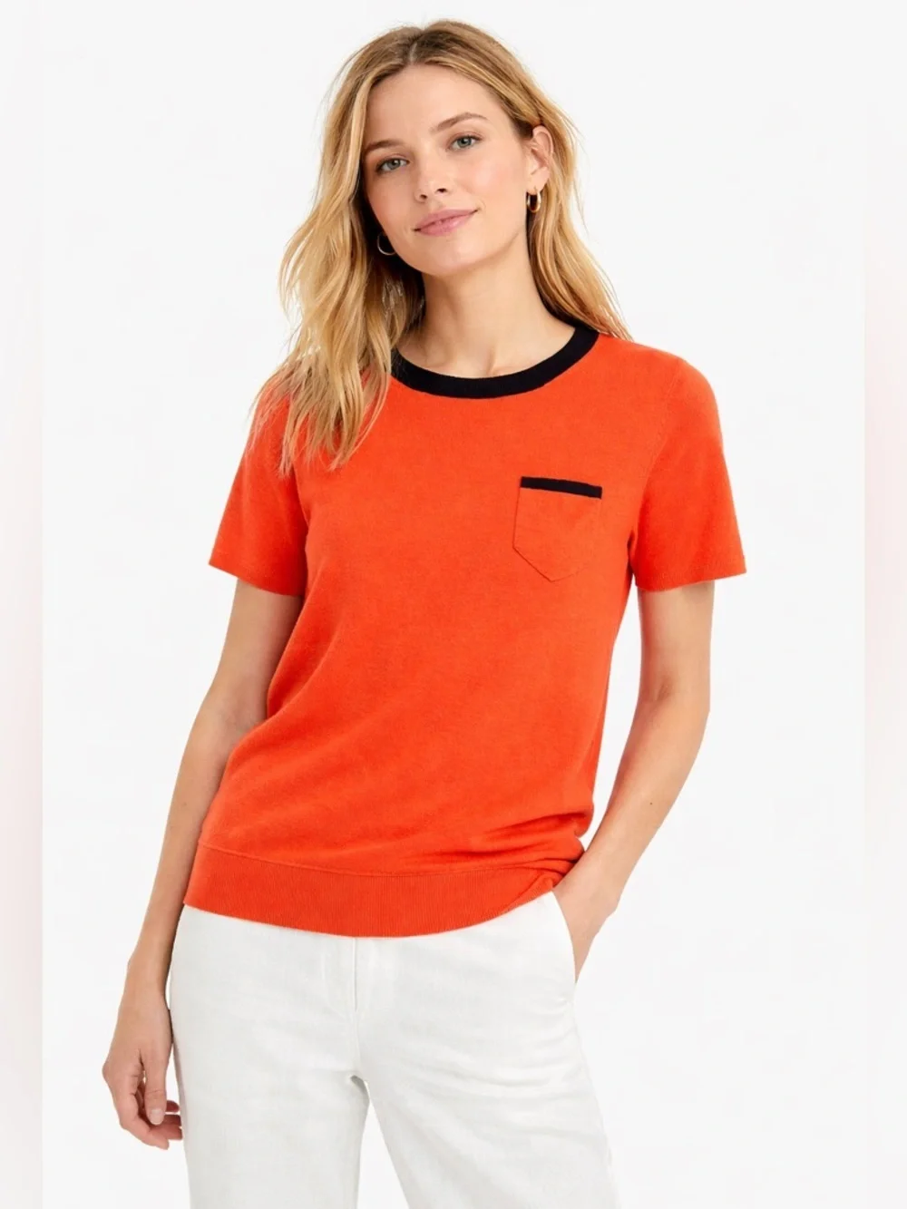J.Crew Collection Short Sleeve 100% Italian Cashmere Sweater Size M
